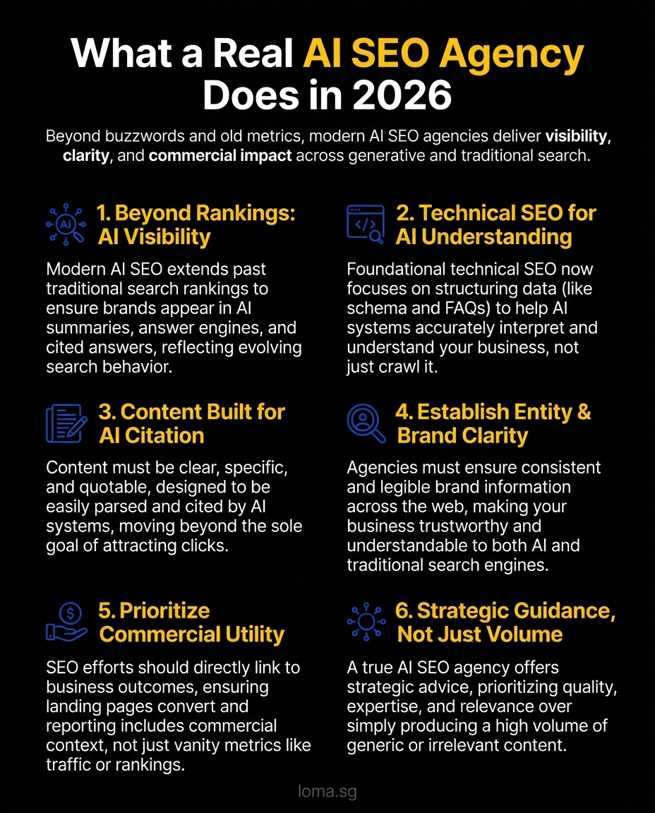 Infographic: Traditional SEO agency vs AI SEO agency checklist