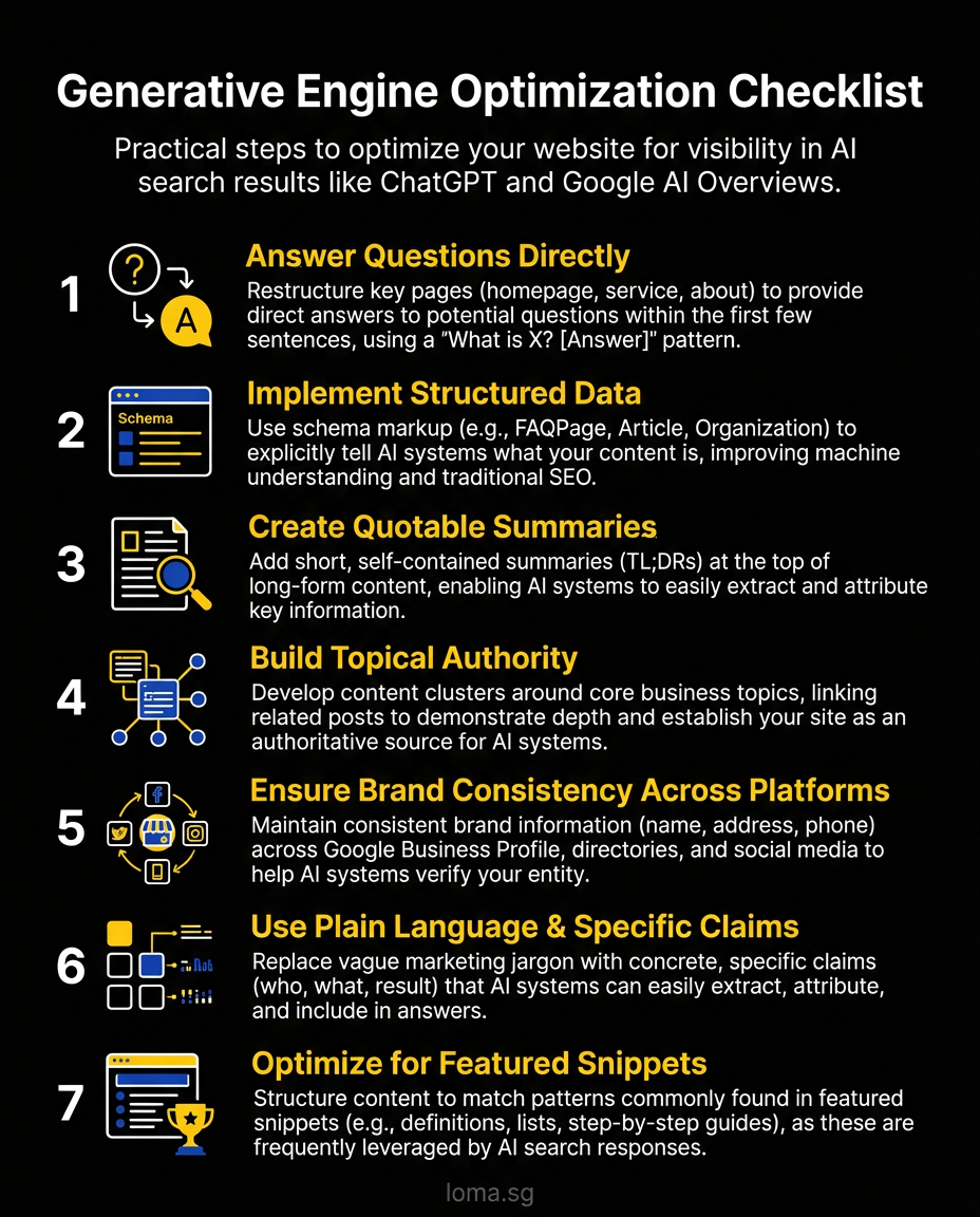 Infographic: Generative Engine Optimization Checklist: 8 Changes to Make Your Website Visible in AI Search