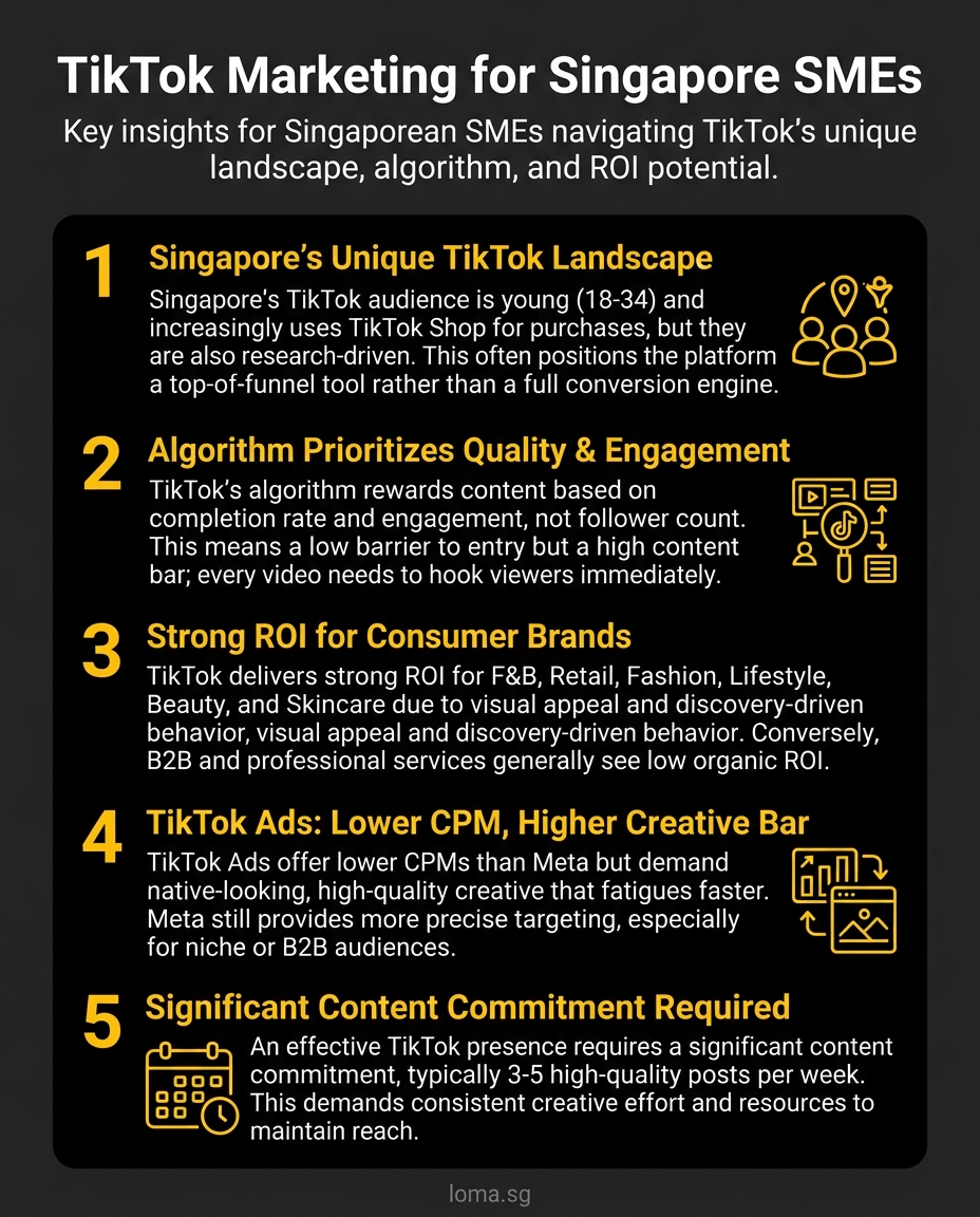 Infographic: TikTok Marketing for Singapore SMEs, What Works, What Doesn't, and How to Decide