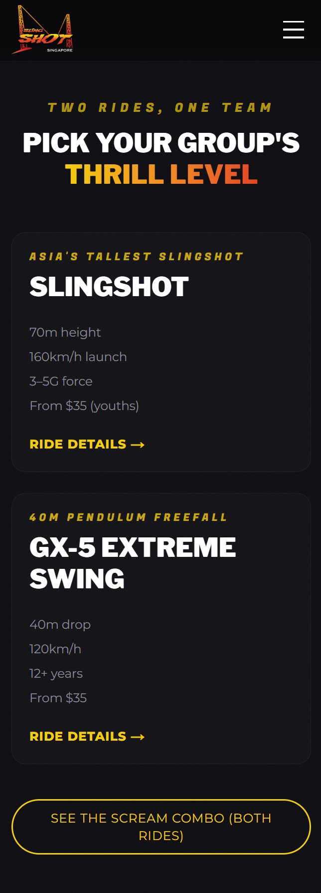 Slingshot Singapore mobile screenshot